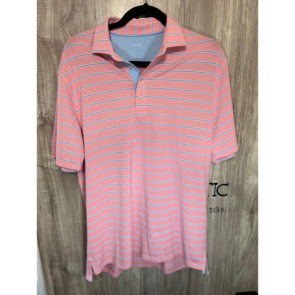 Johnnie-O Polo Golf Shirt Mens Medium Performance Short Sleeve Striped
